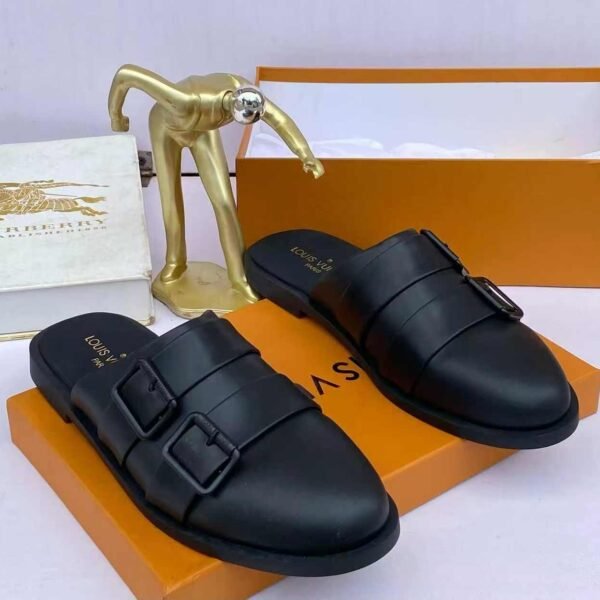 Black Buckled Half Shoe