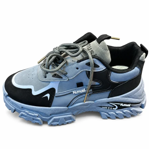 N.musi Thunder Trek - Men's Powder Blue & Black Chunky Platform Sneakers