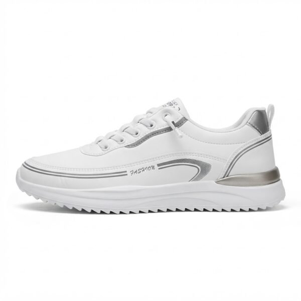 LINES 01 - Men's White Leather Casual Fashion Sneaker
